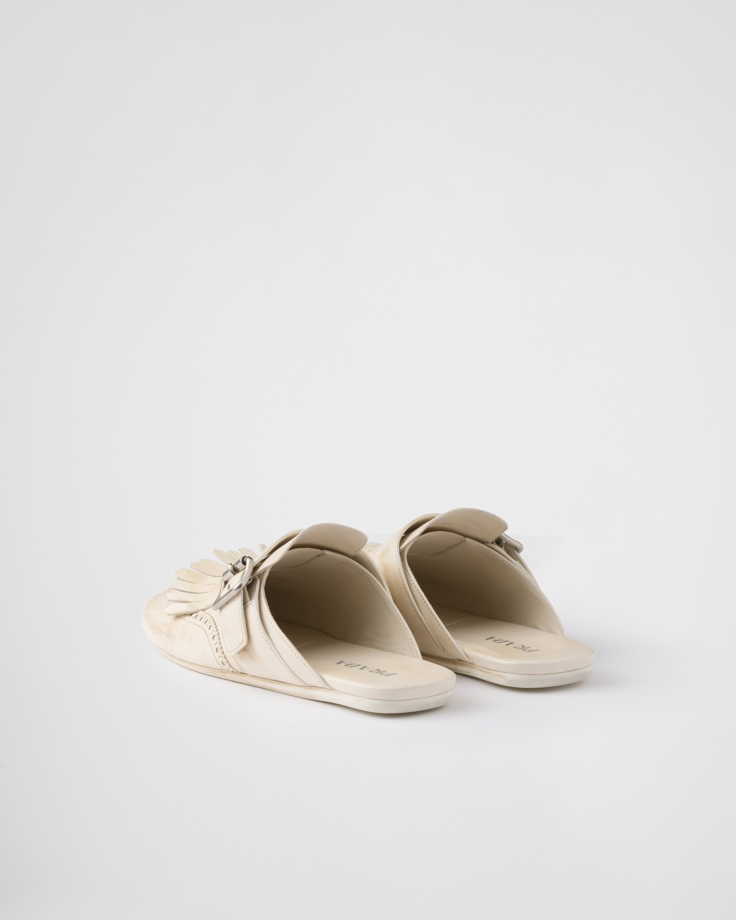 Shuffle fringed leather mules - 5