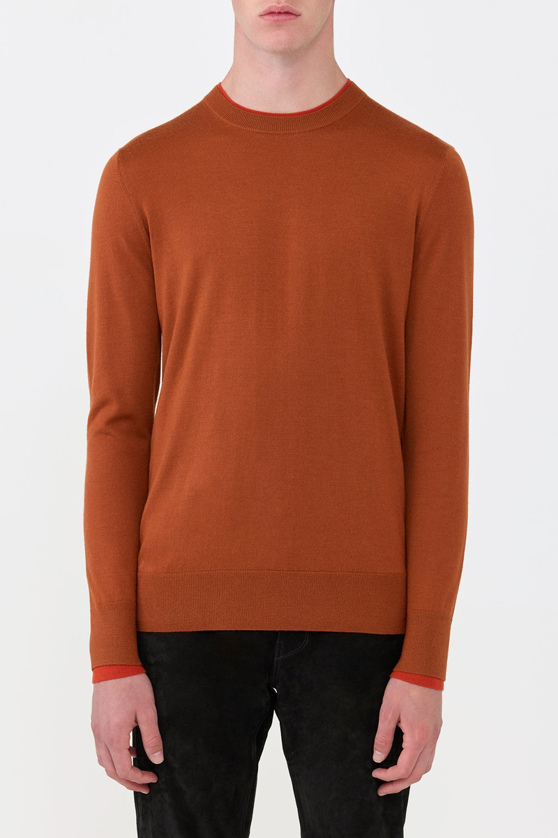 GABRIELA HEARST Wells Knit Sweater in Rust & Antelope Orange Cashmere Silk outlook