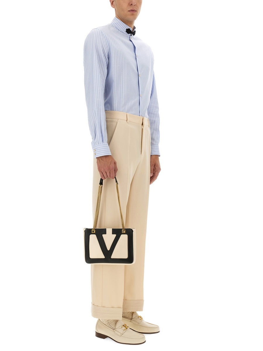 Valentino Men Cotton Oxford Shirt With Toggle - 2
