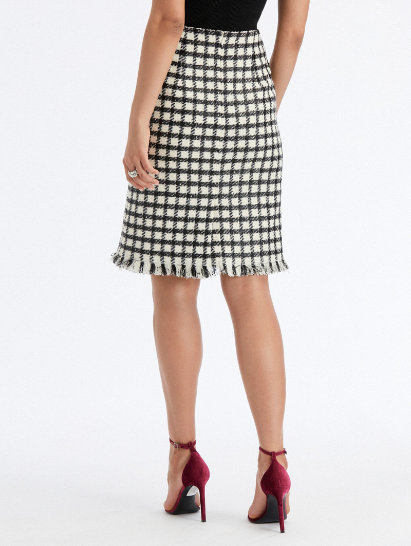 Oscar de la Renta LUREX CHECK TWEED PENCIL SKIRT outlook