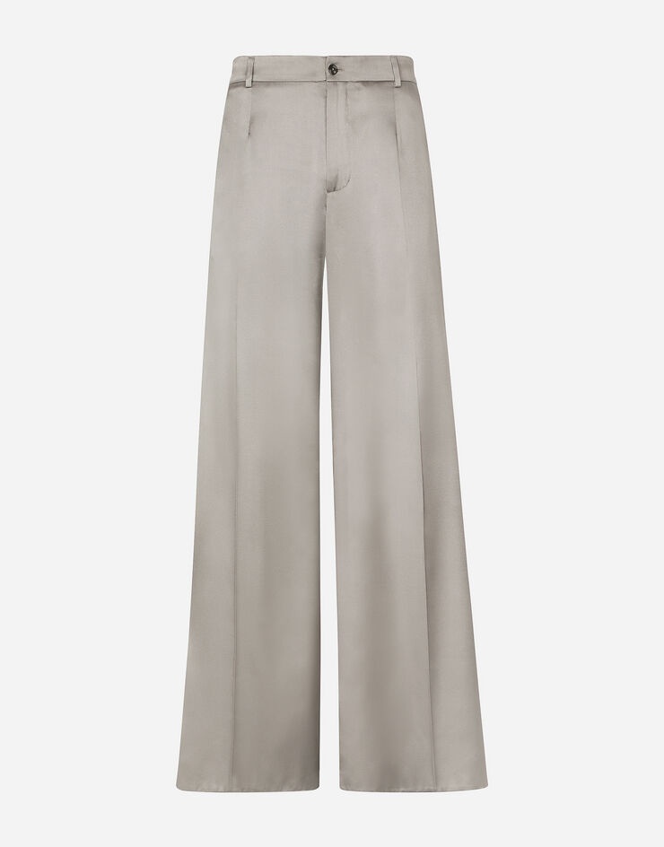 Wide-leg stretch silk pants - 1