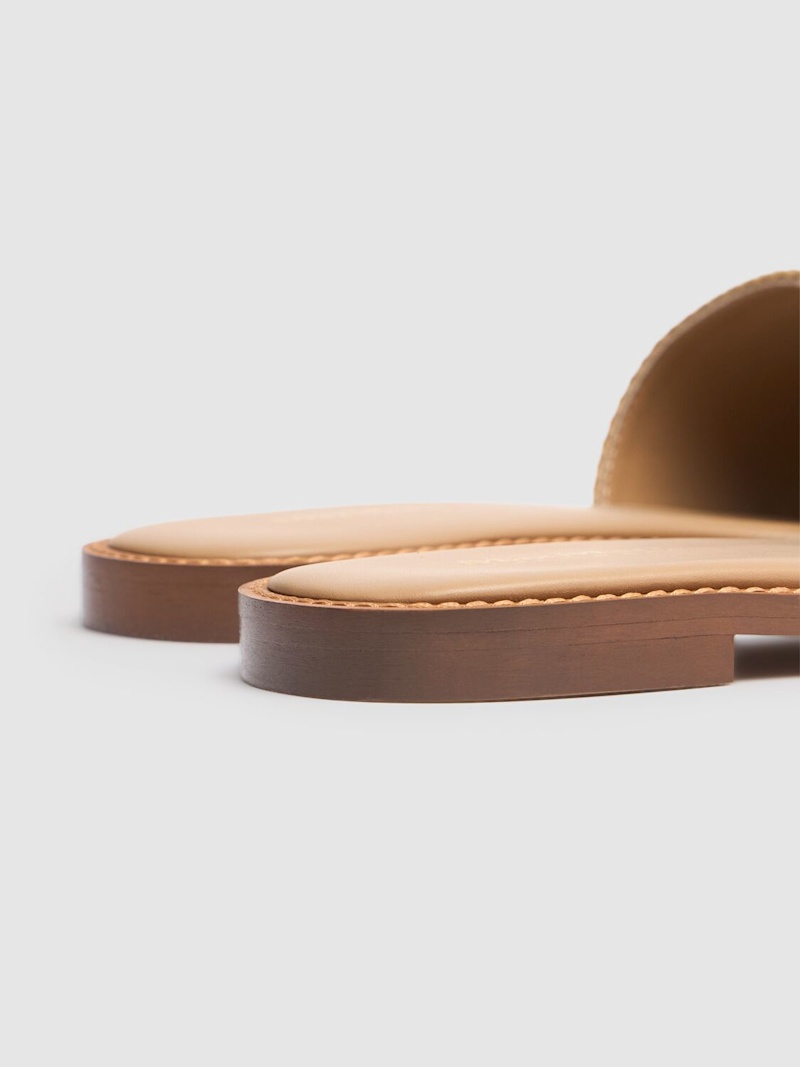 存在感抜群 ☆ Max Mara 10mm Cotton & leather slides Max Mara 10mm Cotton & Leather Slides In White/black | ModeSens