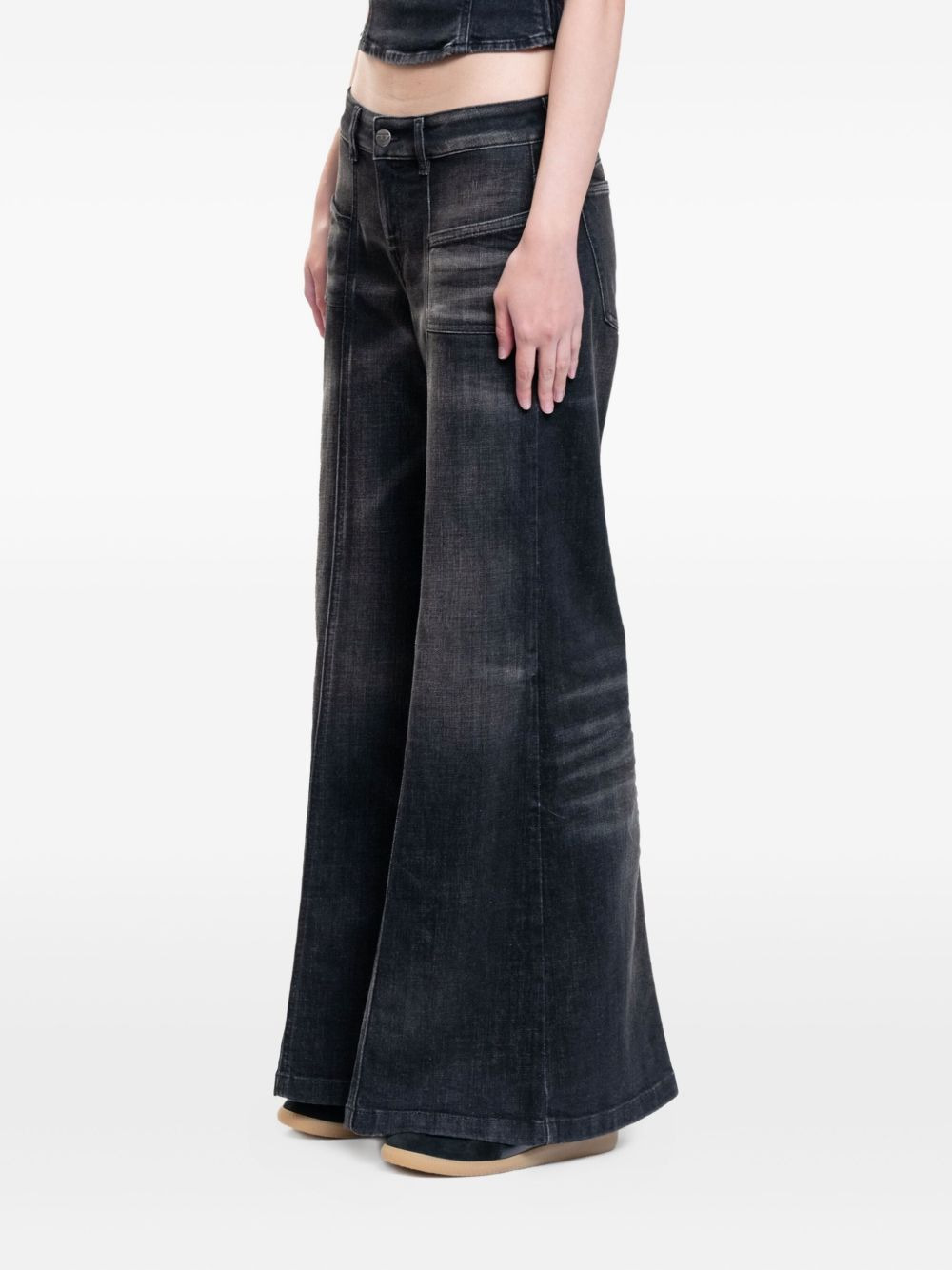 wide-leg high-waisted jeans - 2
