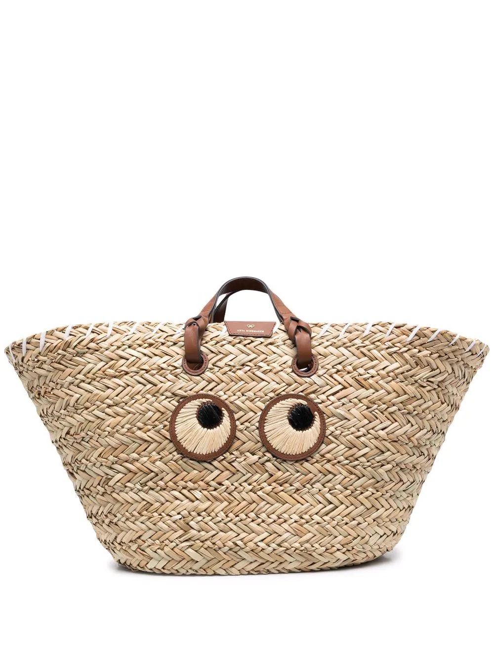 Eyes straw tote bag - 1