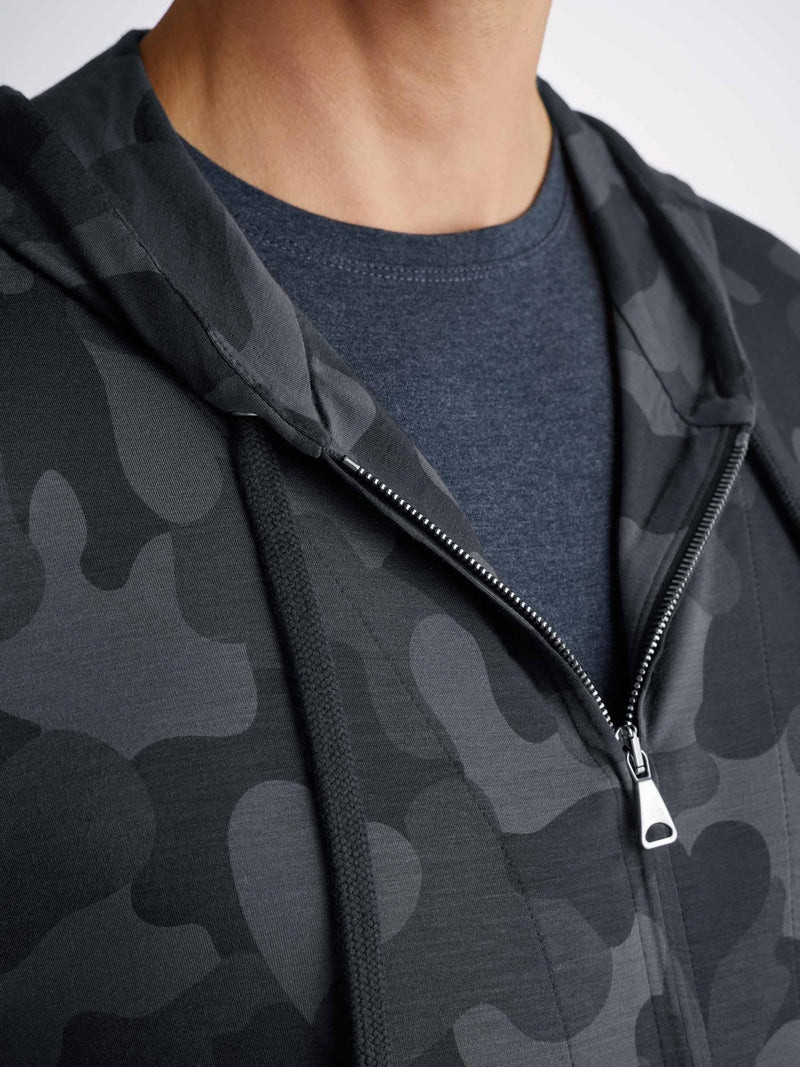 Derek Rose Men's Hoodie London 11 Micro Modal Black outlook