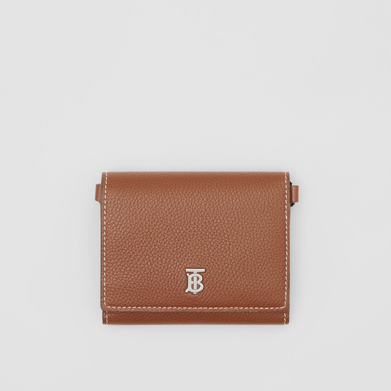 Small Grainy Leather Wallet with Detachable Strap 11