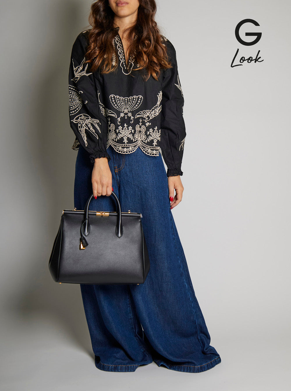 Dolce & Gabbana Women 'Marlene' Black Handbag With Padlock Detail And Logo Embossed On The Back In L - 6
