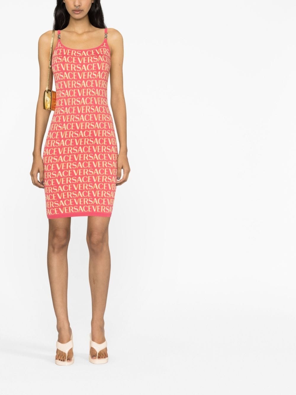 Allover logo-print knitted dress - 2