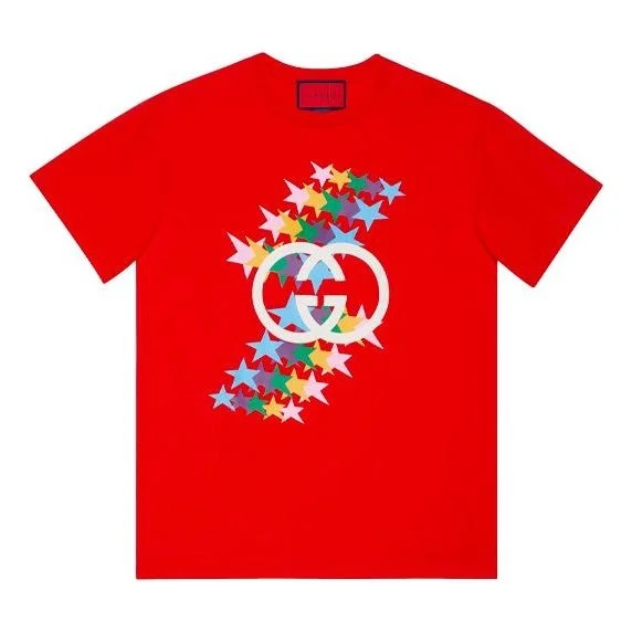 Gucci SS21 520 Rainbow Stars Logo tee 'Red' 548334-XJDNI-6229 - 1