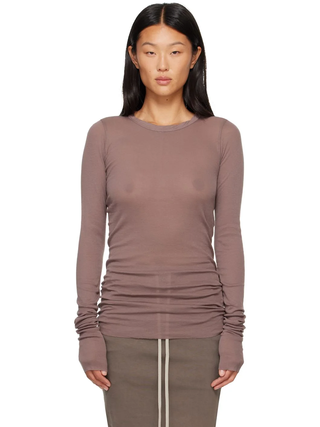 Taupe Tower Basic LS T-shirt - 1