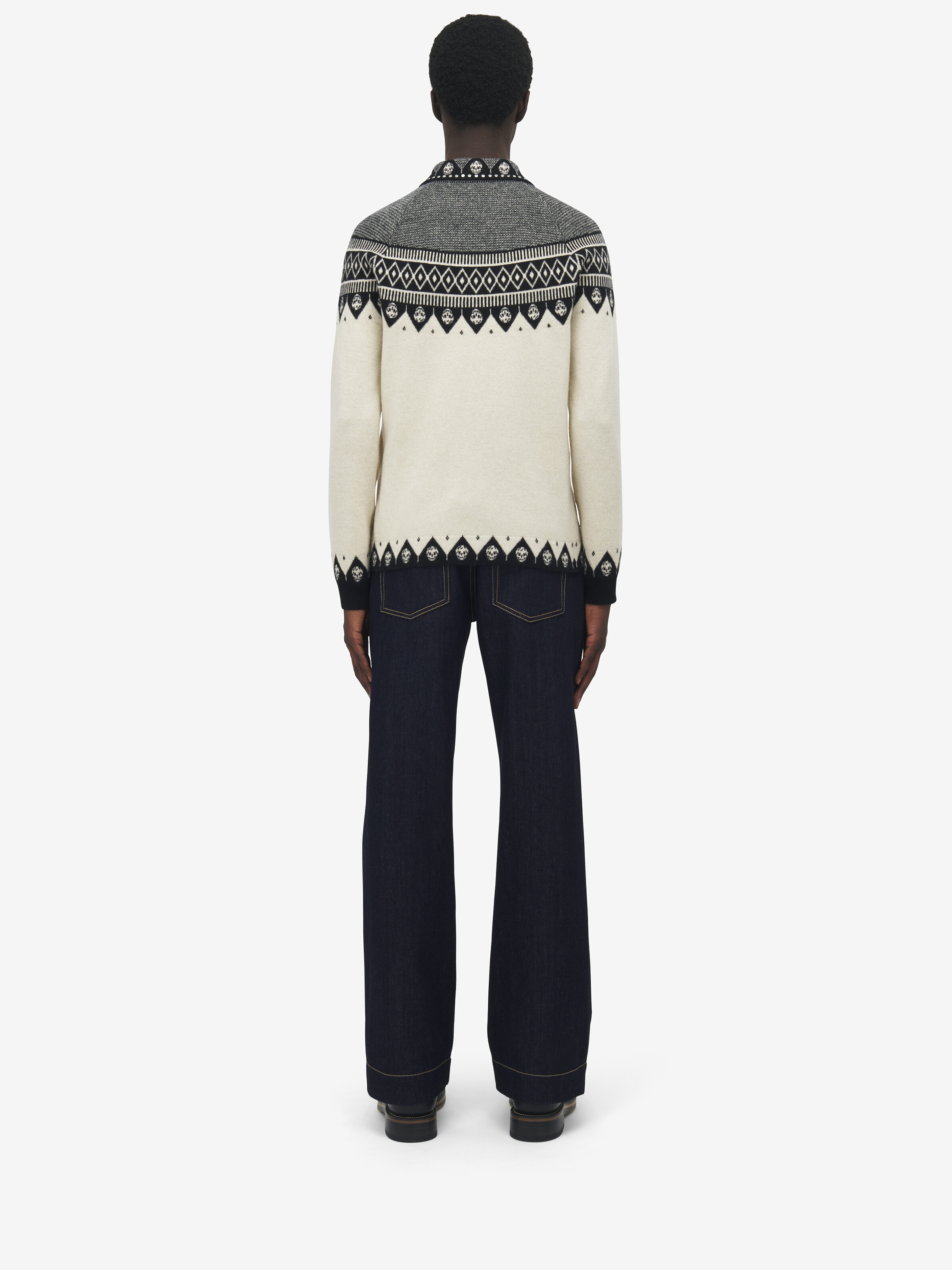 Fair Isle Polo Cardigan - 5