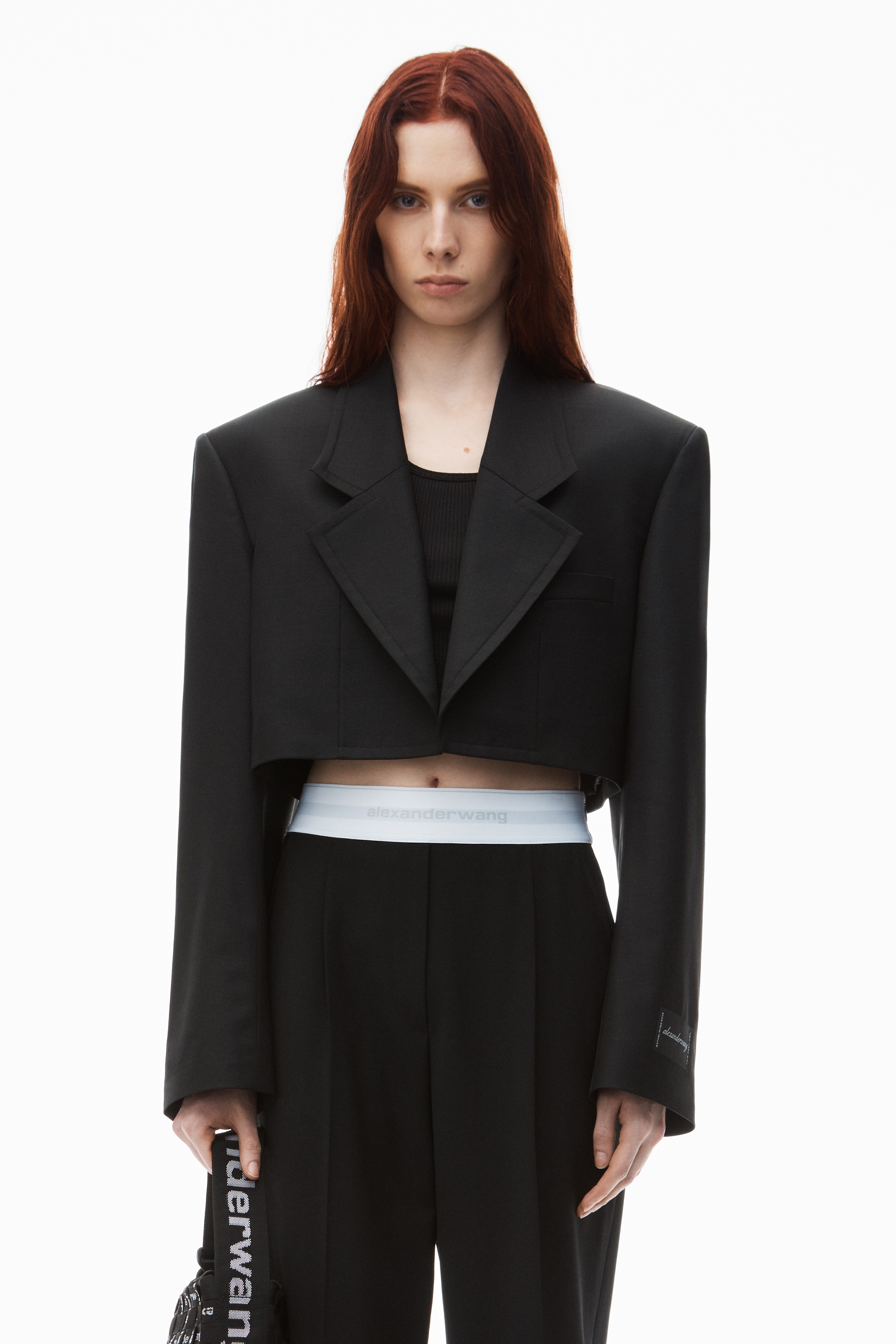 High-Waist Pleated Pant with Logo Elastic - 6