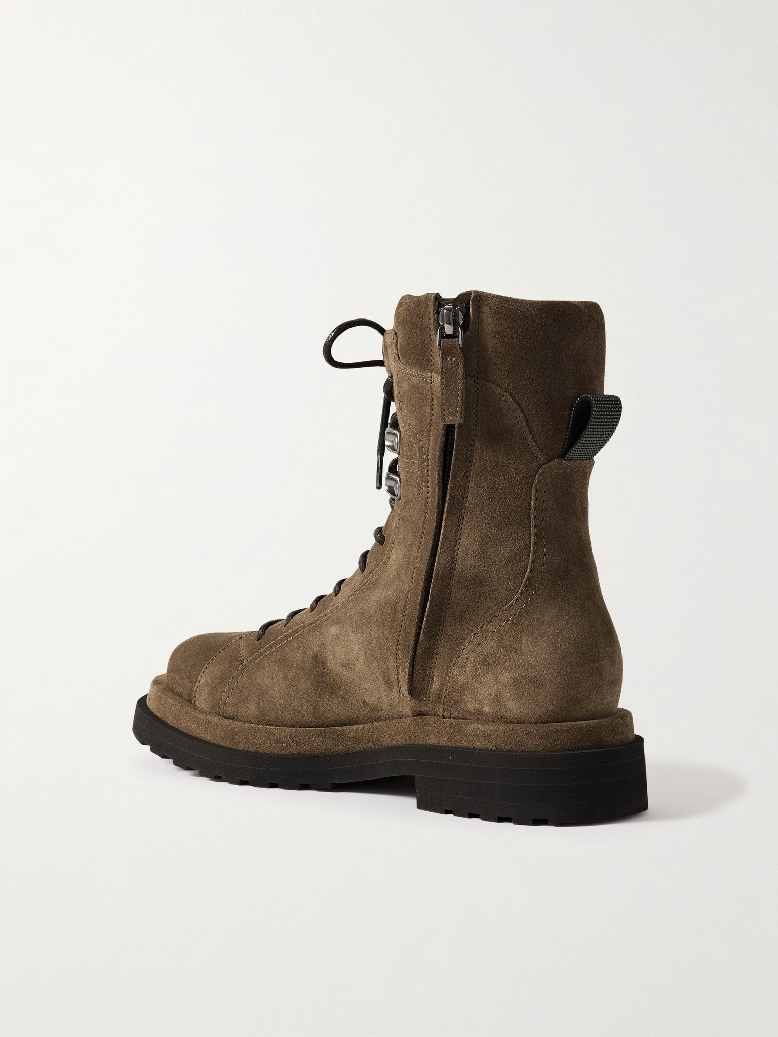 Bead-embellished suede boots Chocolate - 3