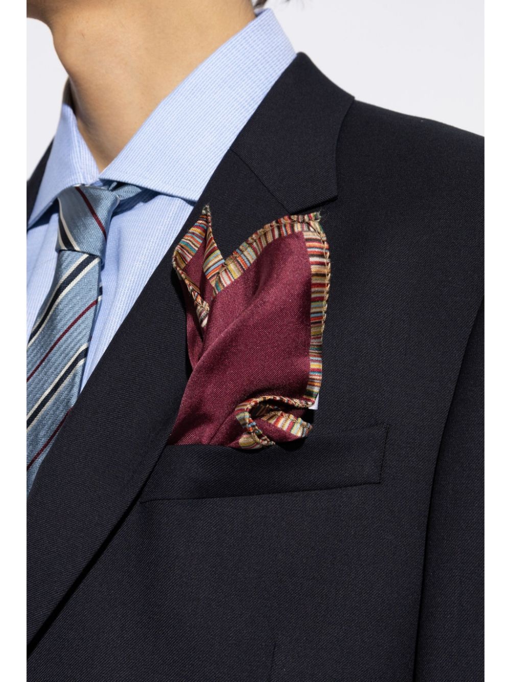 logo-print silk pocket square - 2