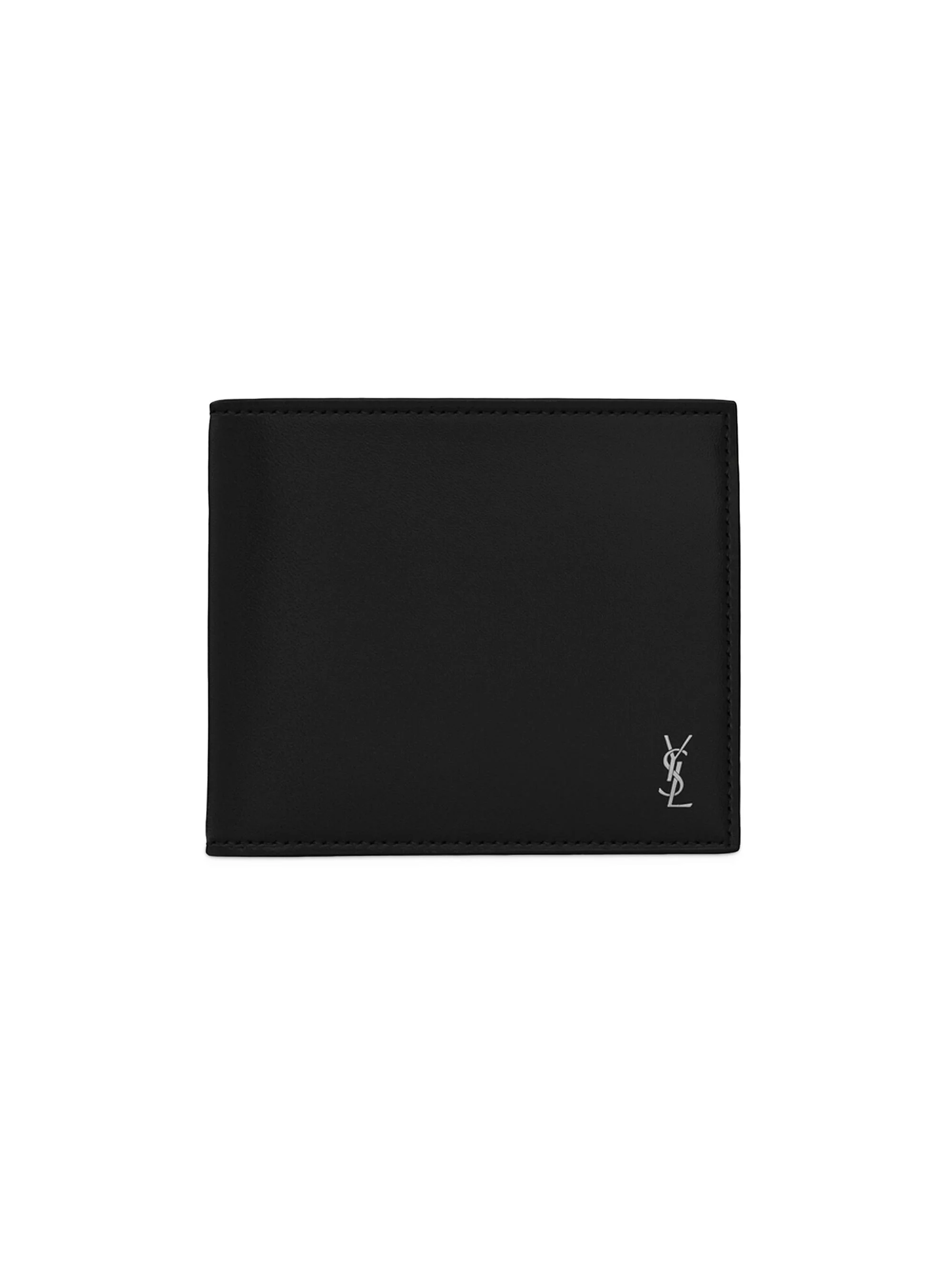 Men's Tiny Cassandre East-West Wallet with Coin Purse - Black - 1