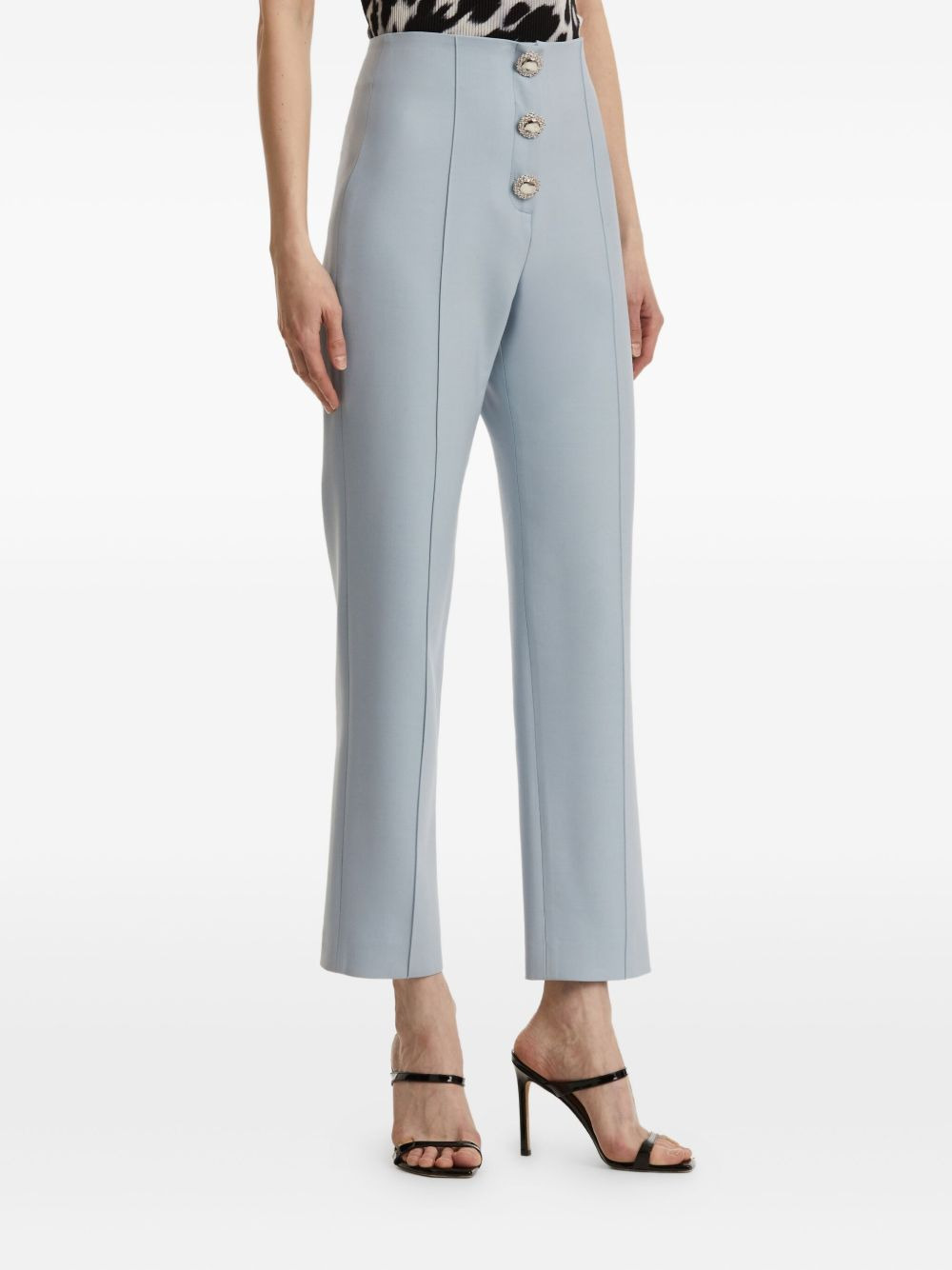 embellished-button trousers - 4