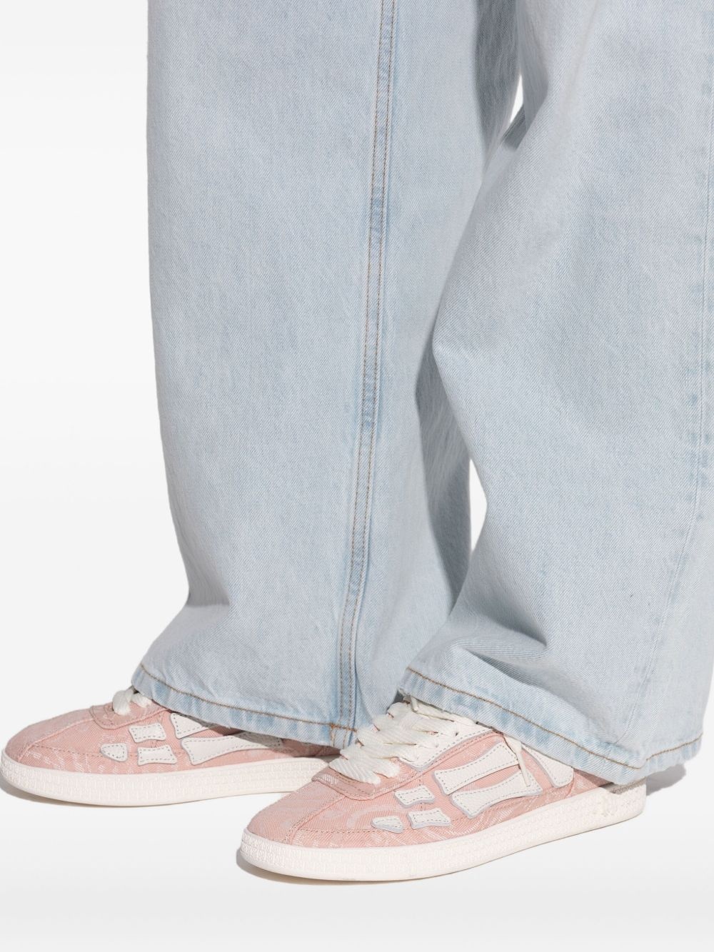 monogram-embossed lace-up sneakers - 4
