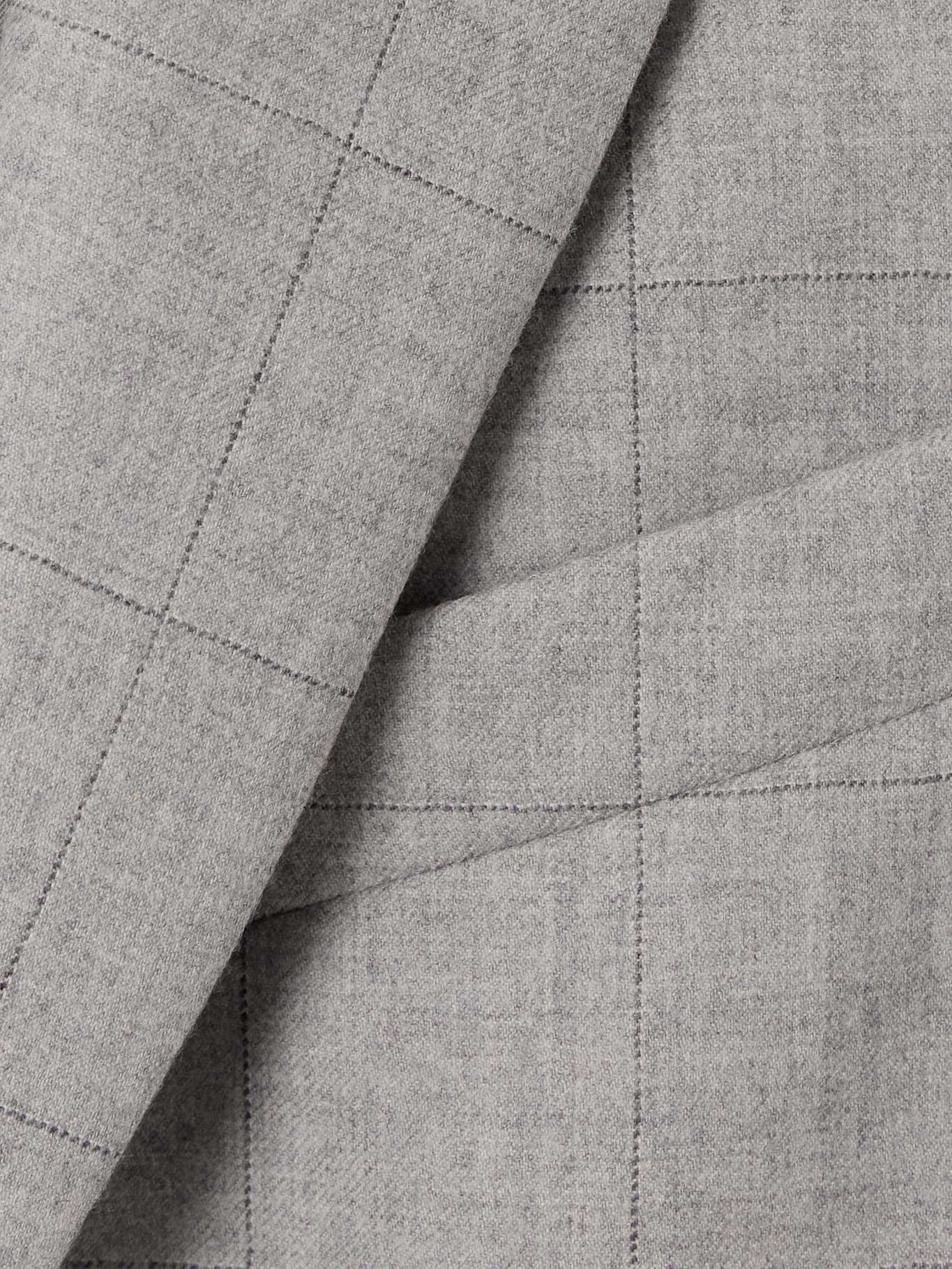 Oversized checked wool blazer - 4