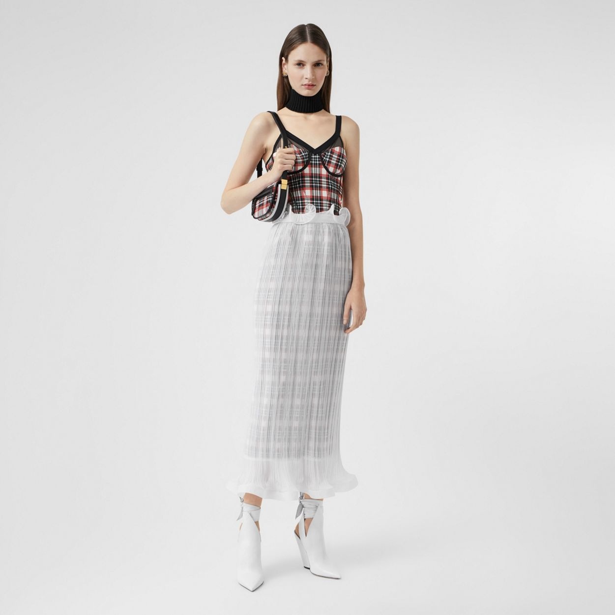 Ruffle Detail Chiffon Plissé Skirt - 3