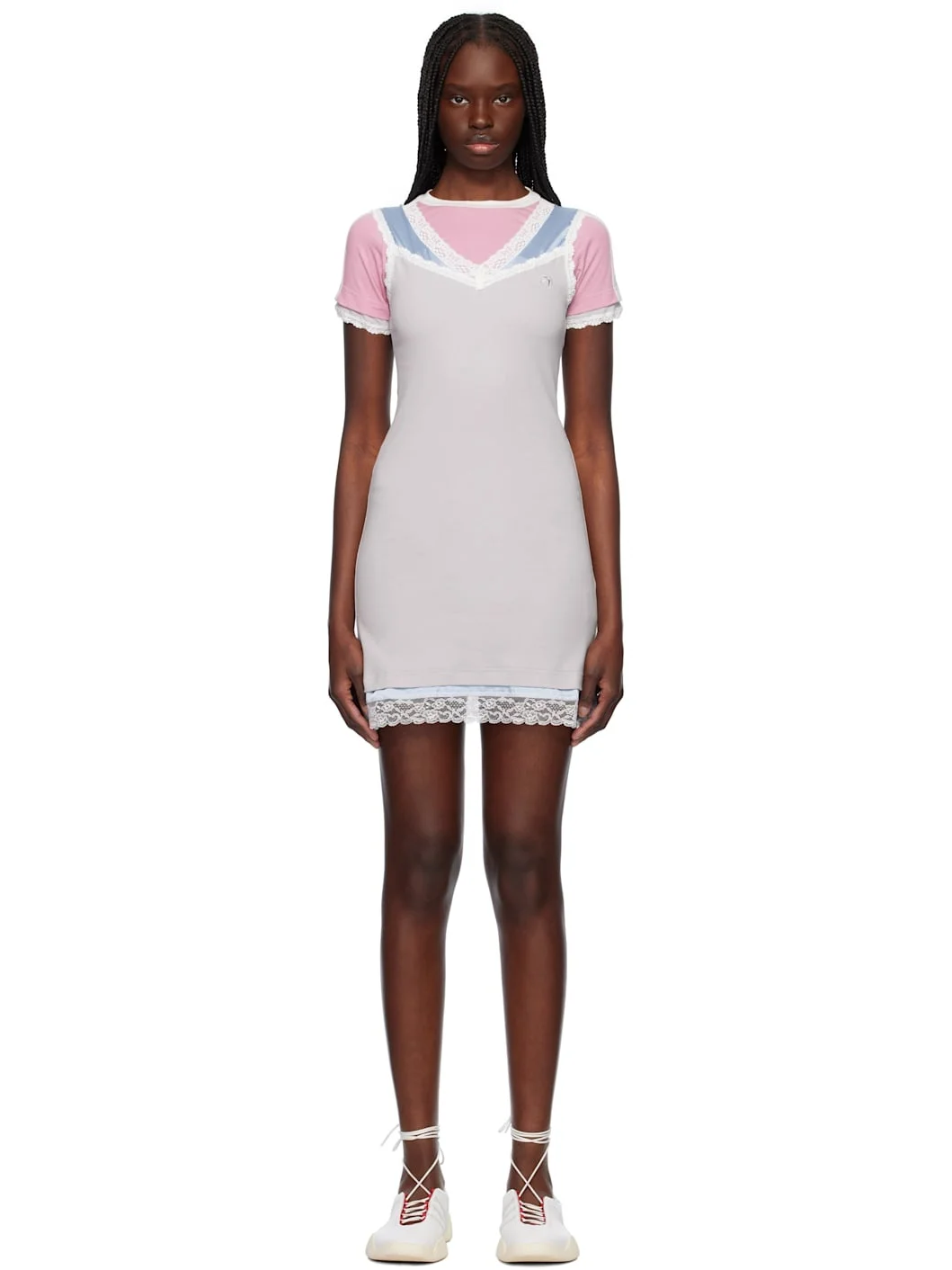 Gray Layered Minidress - 1