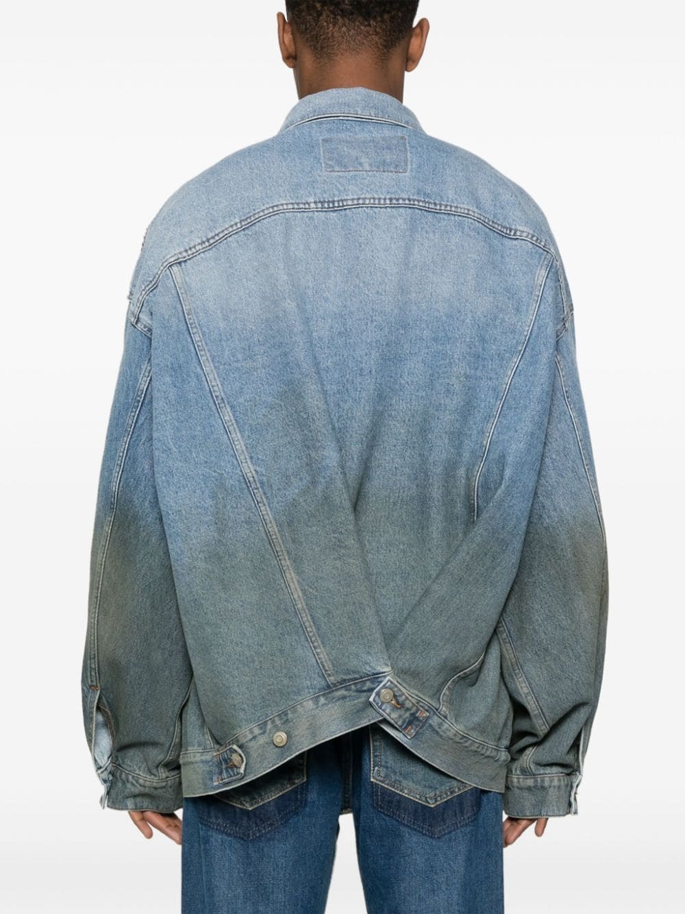 mid-wash denim jacket - 4