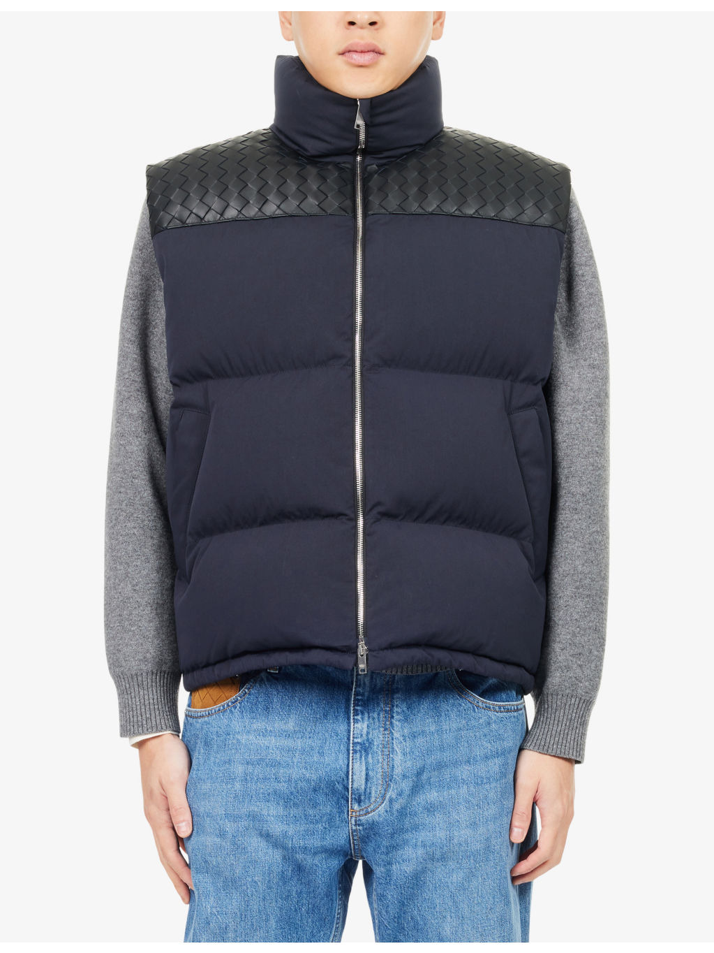 Padded High-Neck Woven-Down Gilet - 3