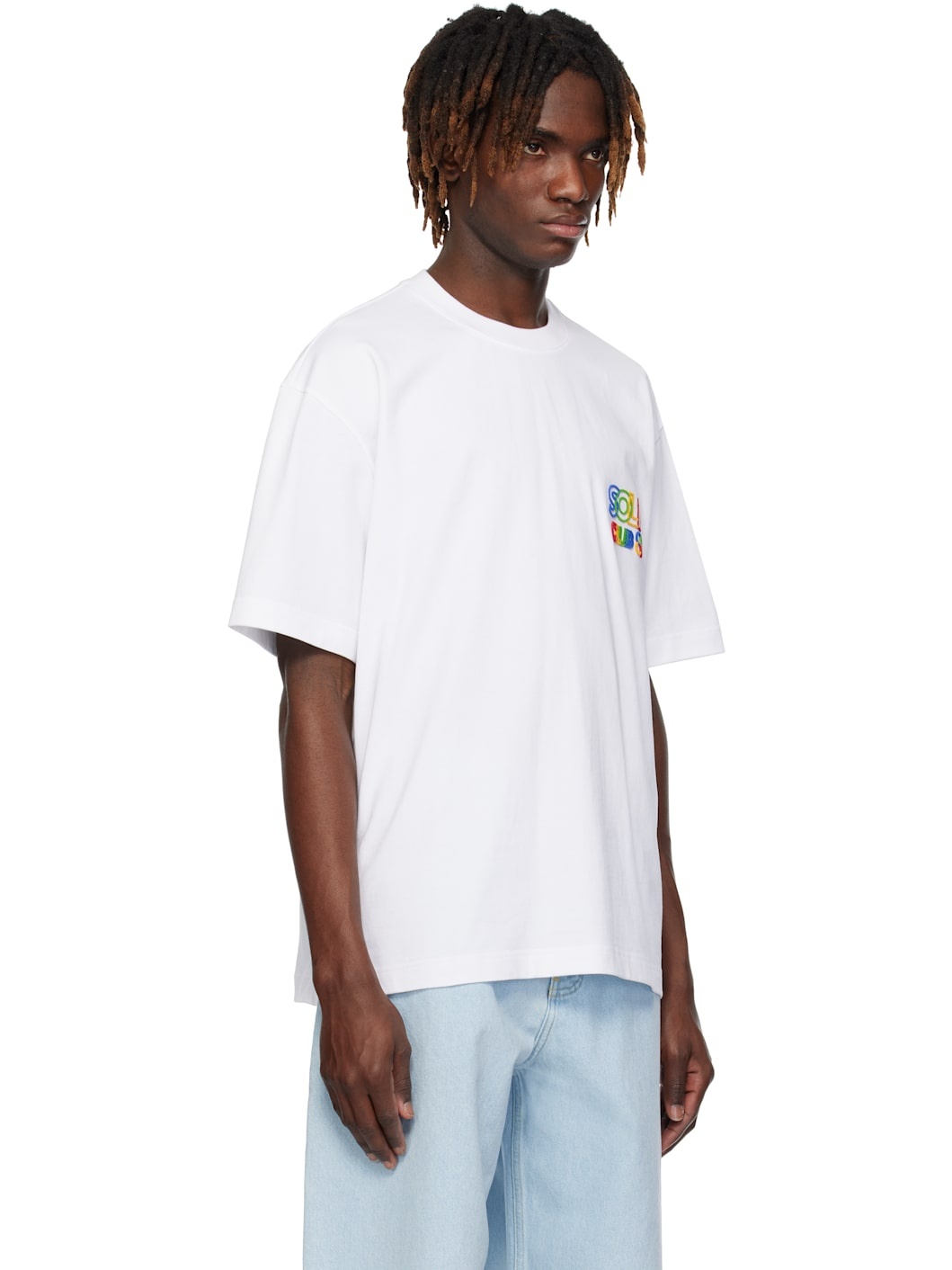 White Flocked-Logo T-shirt - 2