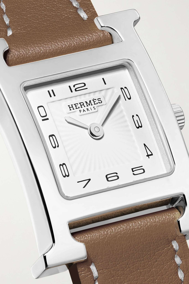 Heure H 25mm small stainless steel and leather watch 5