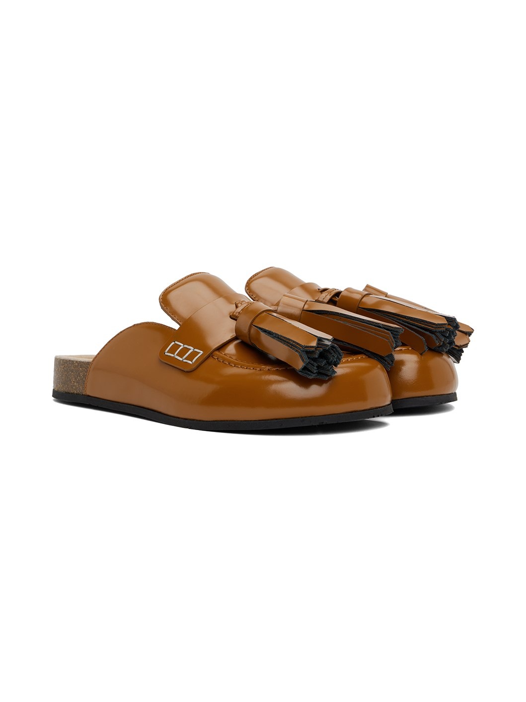 Tan Tassel Leather Loafers - 4