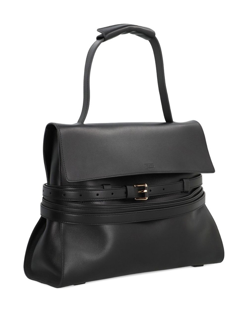 Moschino Tie Me belted leather tote bag outlook