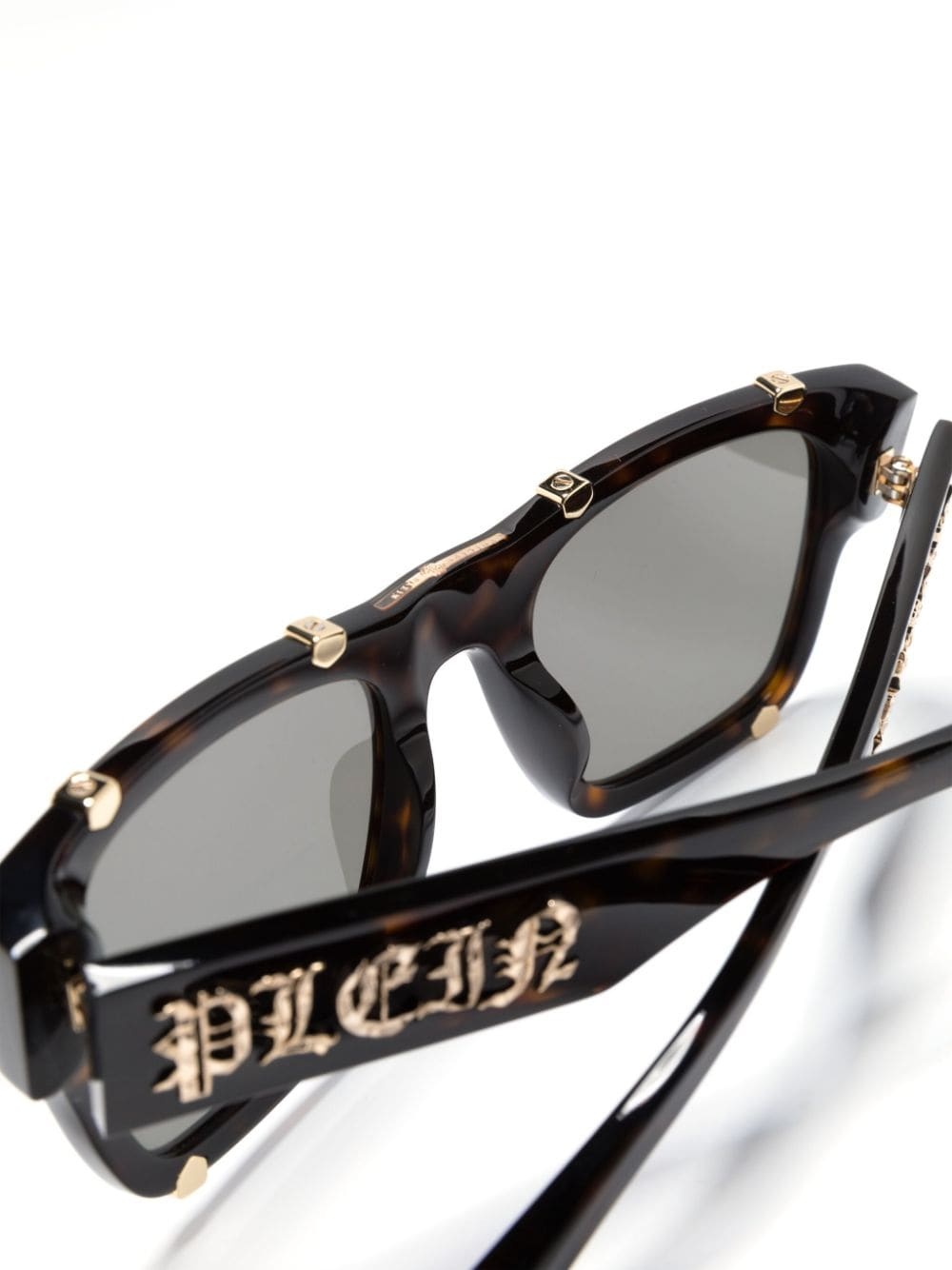 logo-engraved square-frame sunglasses - 3