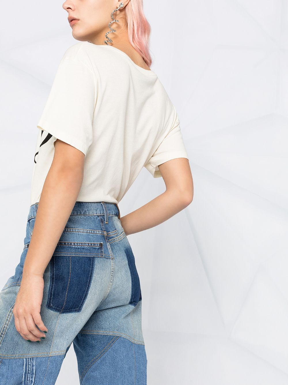 patchwork-detail denim jeans - 3