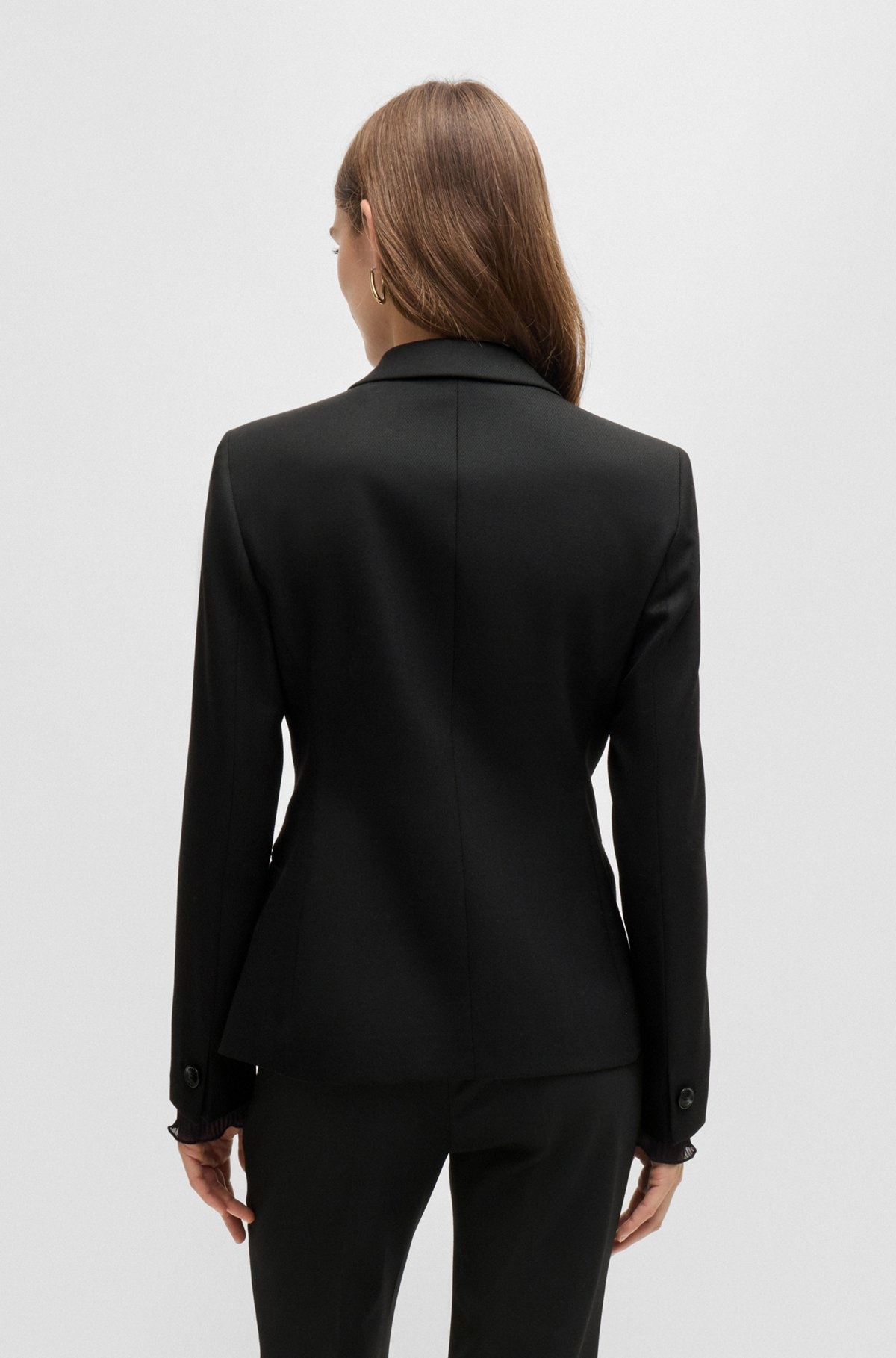 SLIM-FIT JACKET IN WOOL TWILL - 4