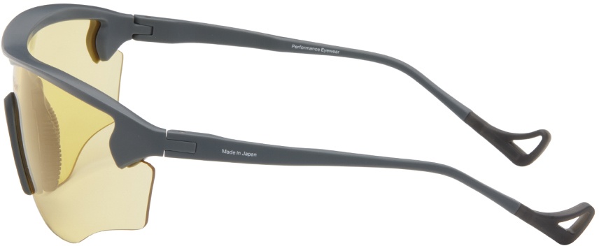 Gray & Yellow 'Junya' Racer Sunglasses - 3