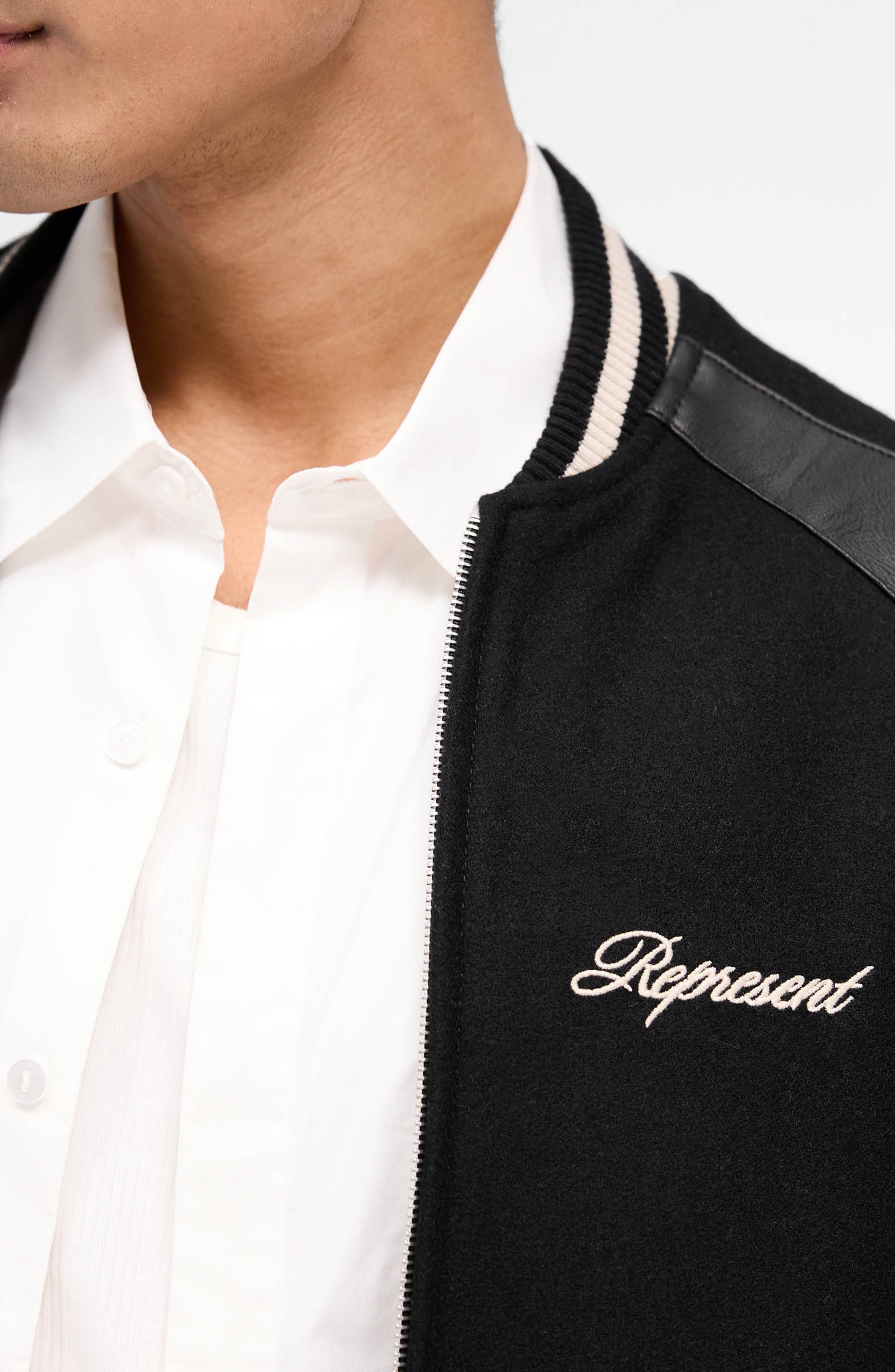 Represent Raglan Varsity Jacket in Black at Nordstrom - 3