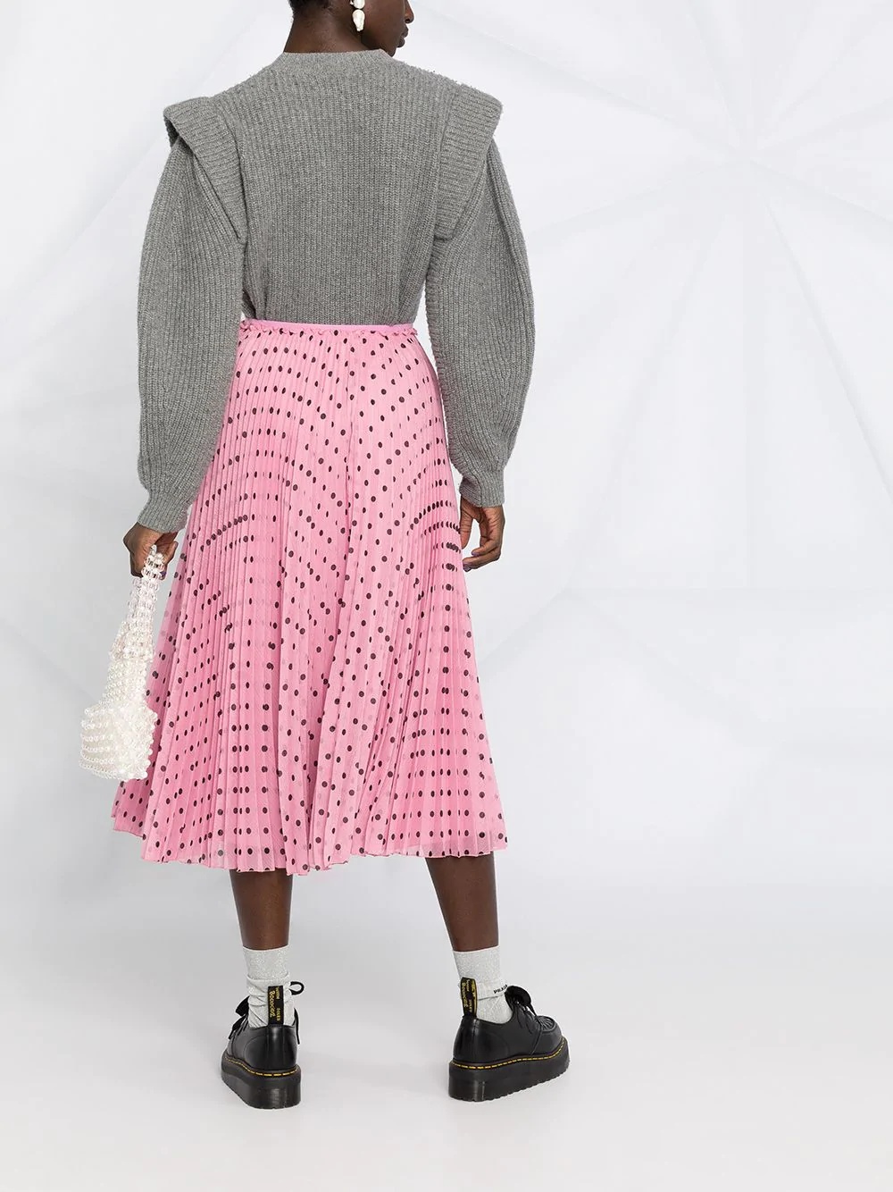 polka dot pleated skirt - 4