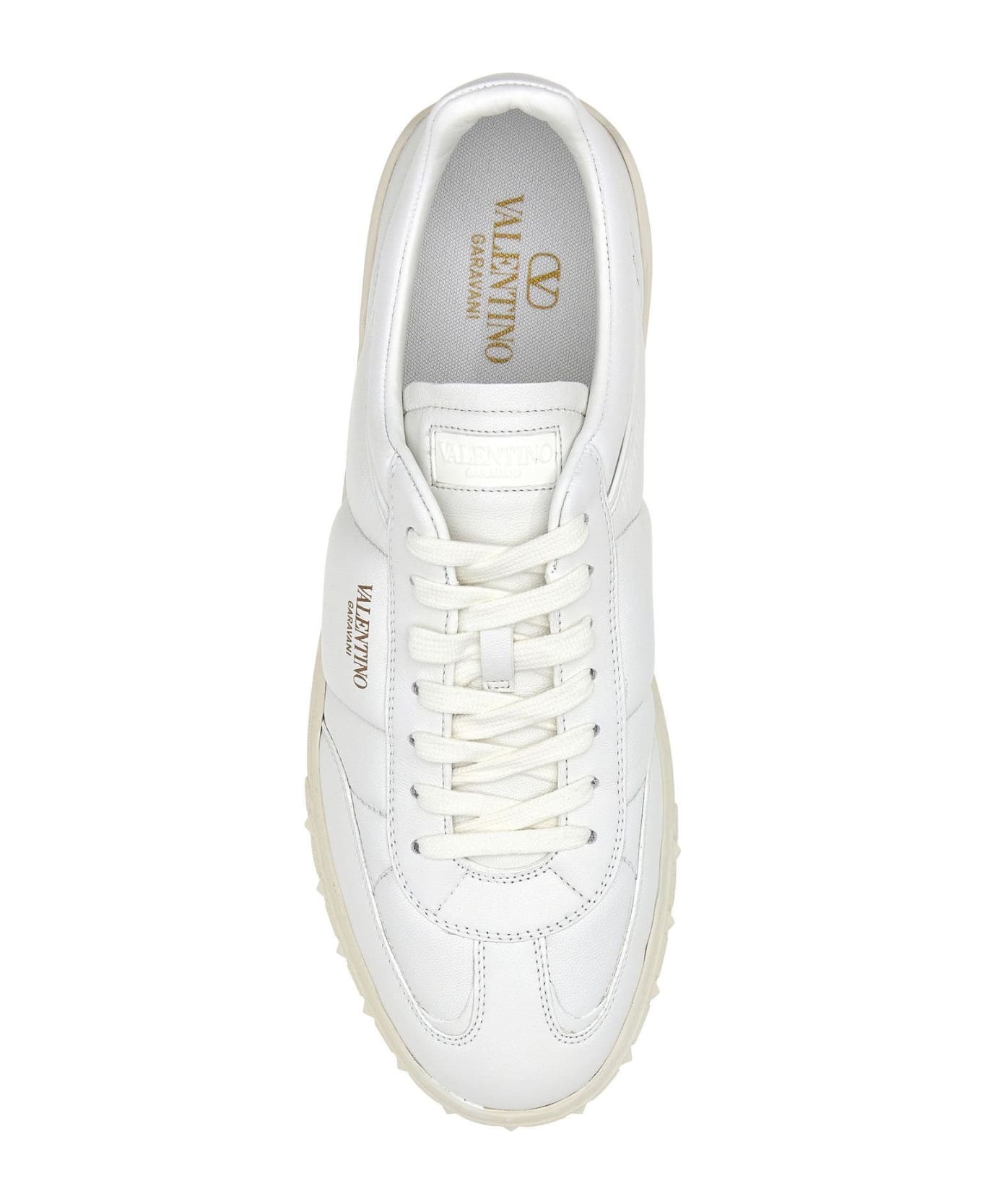 White Leather Upvillage Sneakers - 4