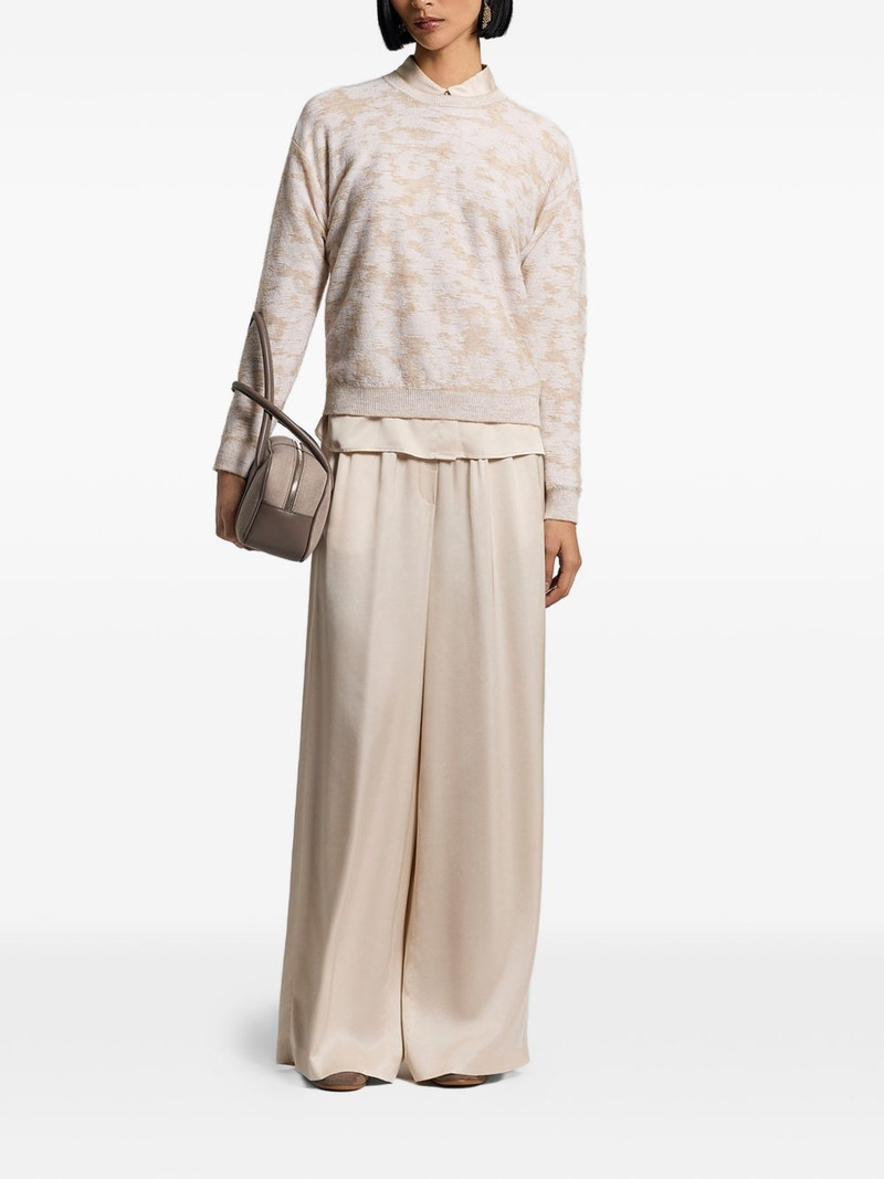 PESERICO elasticated-waist satin trousers outlook