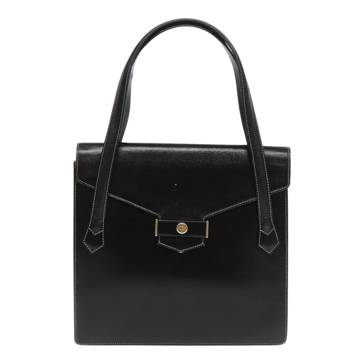 DIOR Hand Bag Leather Black Gold - 13