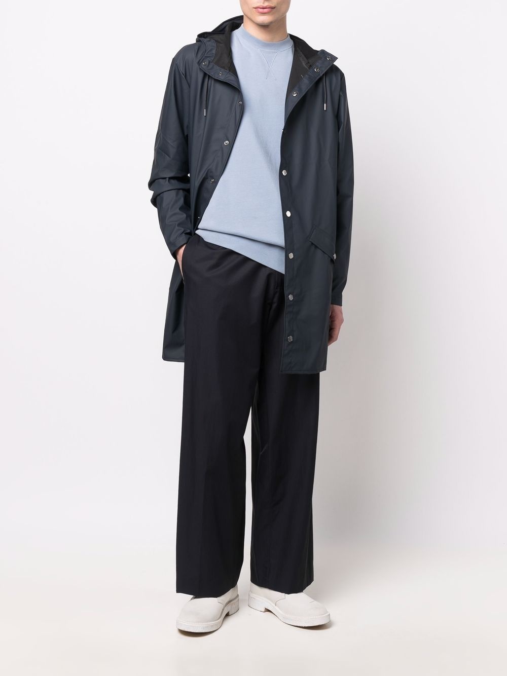 drawstring hooded coat - 2