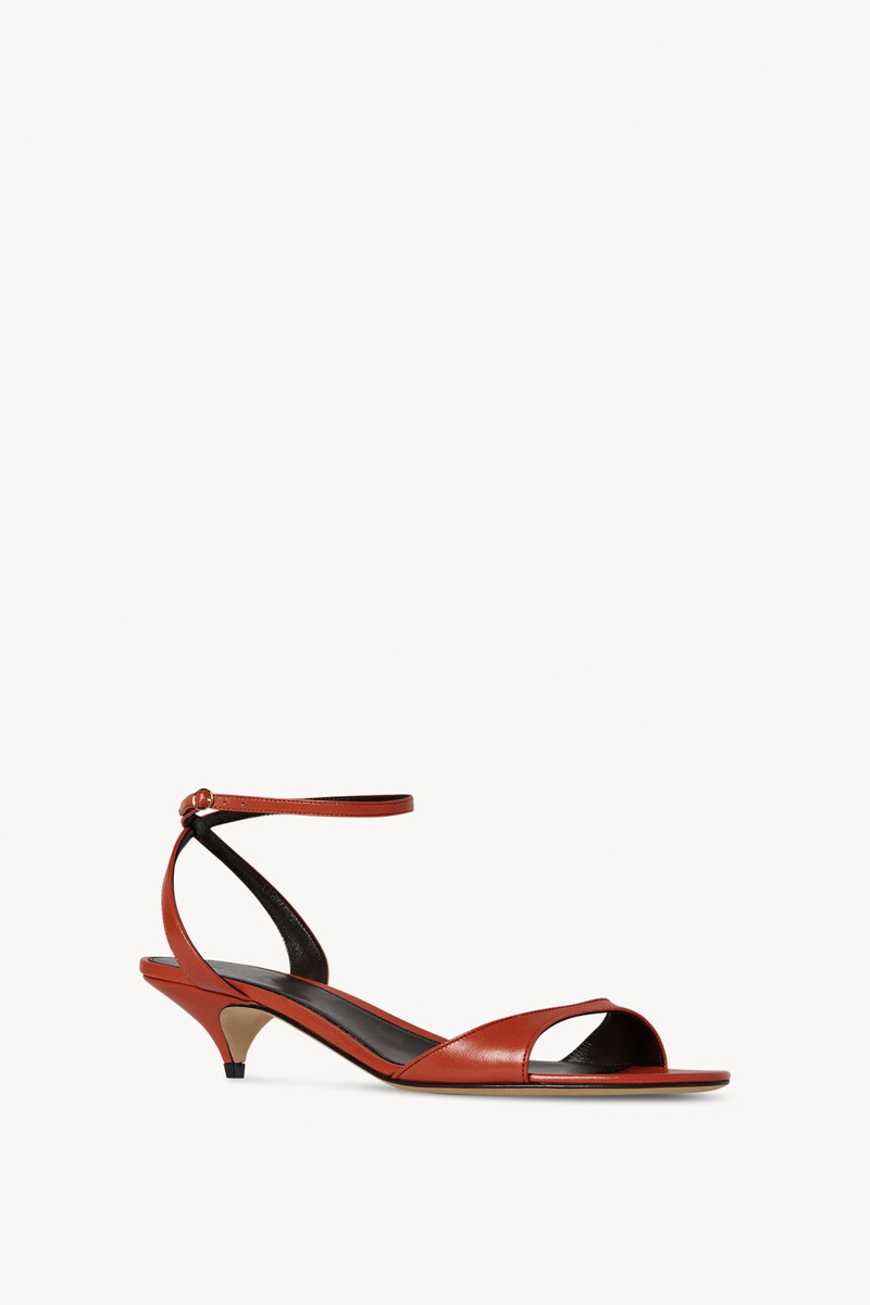The Row Vika Ankle Strap Kitten Heel in Leather outlook