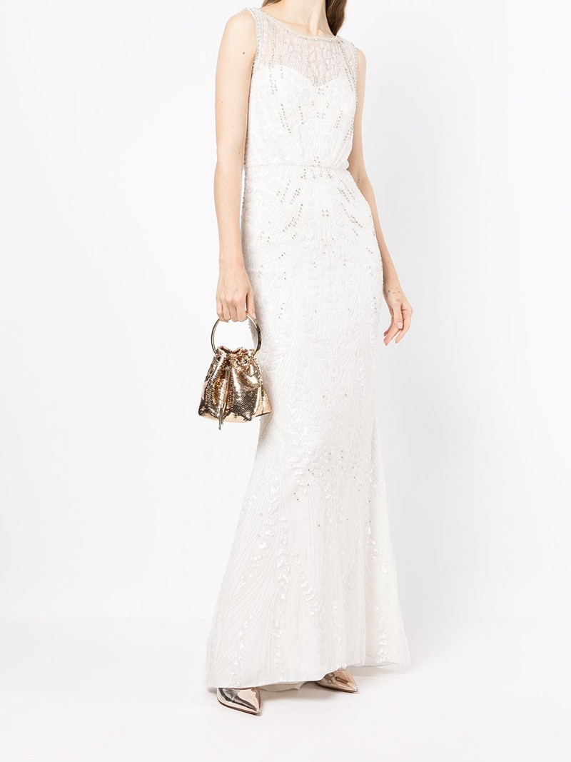 JENNY PACKHAM crystal-embellished embroidered fitted gown outlook