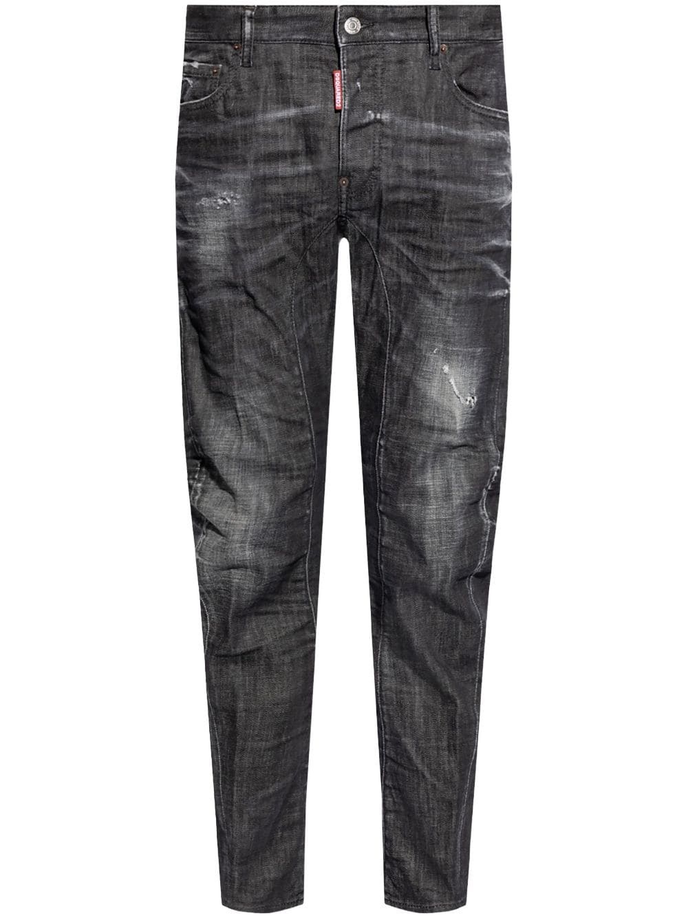 distressed slim-cut jeans - 1