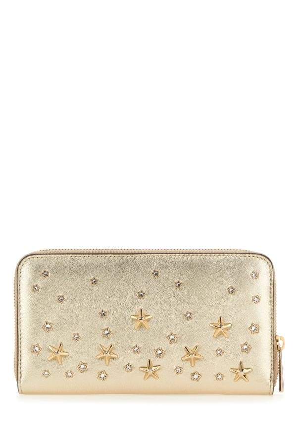 JIMMY CHOO Gold nappa Pippa wallet | REVERSIBLE