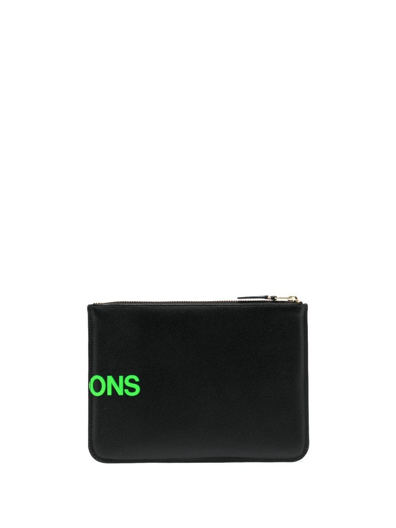 Comme Des Garçons logo-print leather wallet outlook