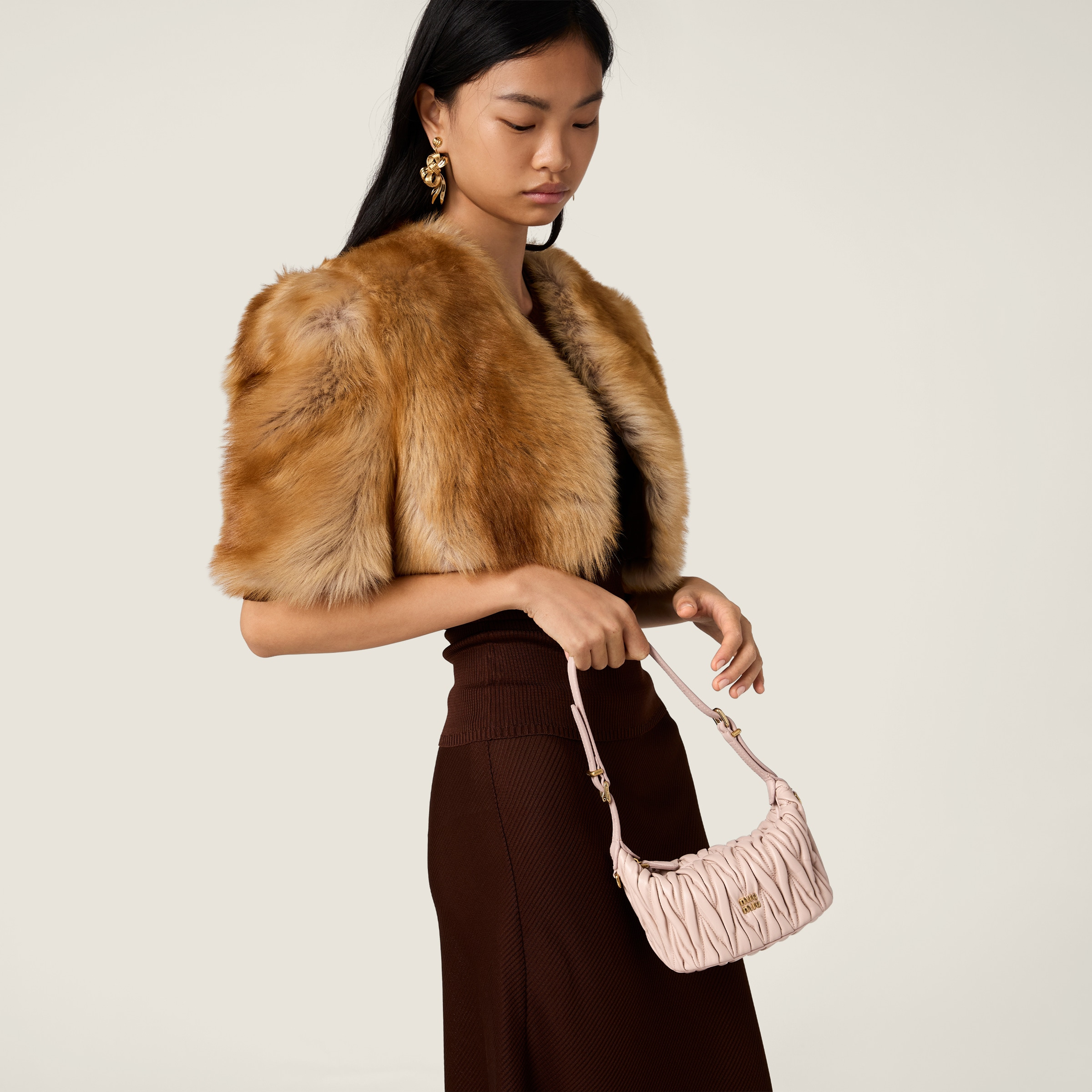 Matelassé nappa leather pouch - 8