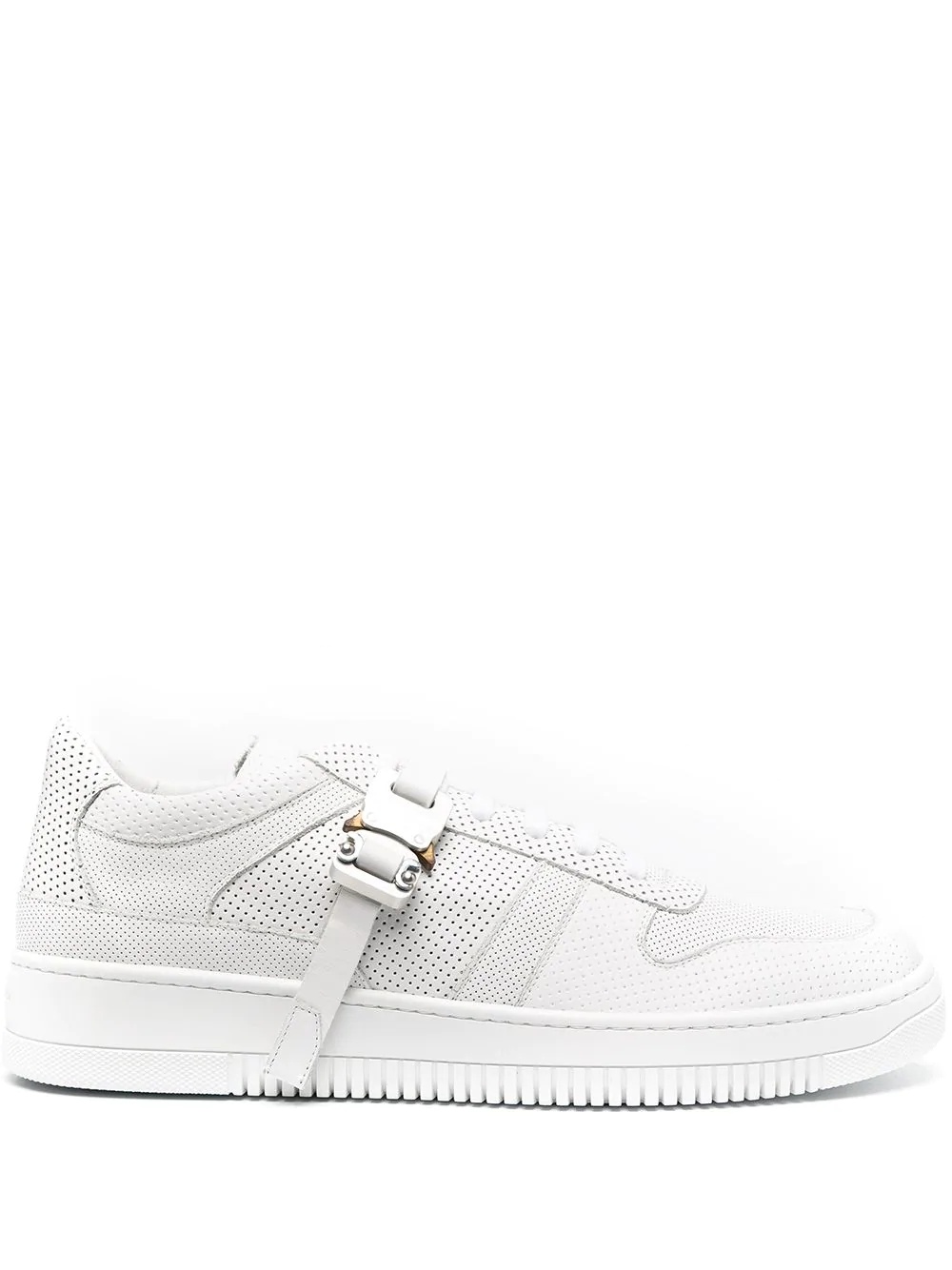 buckle-embellished perforated sneakers - 1