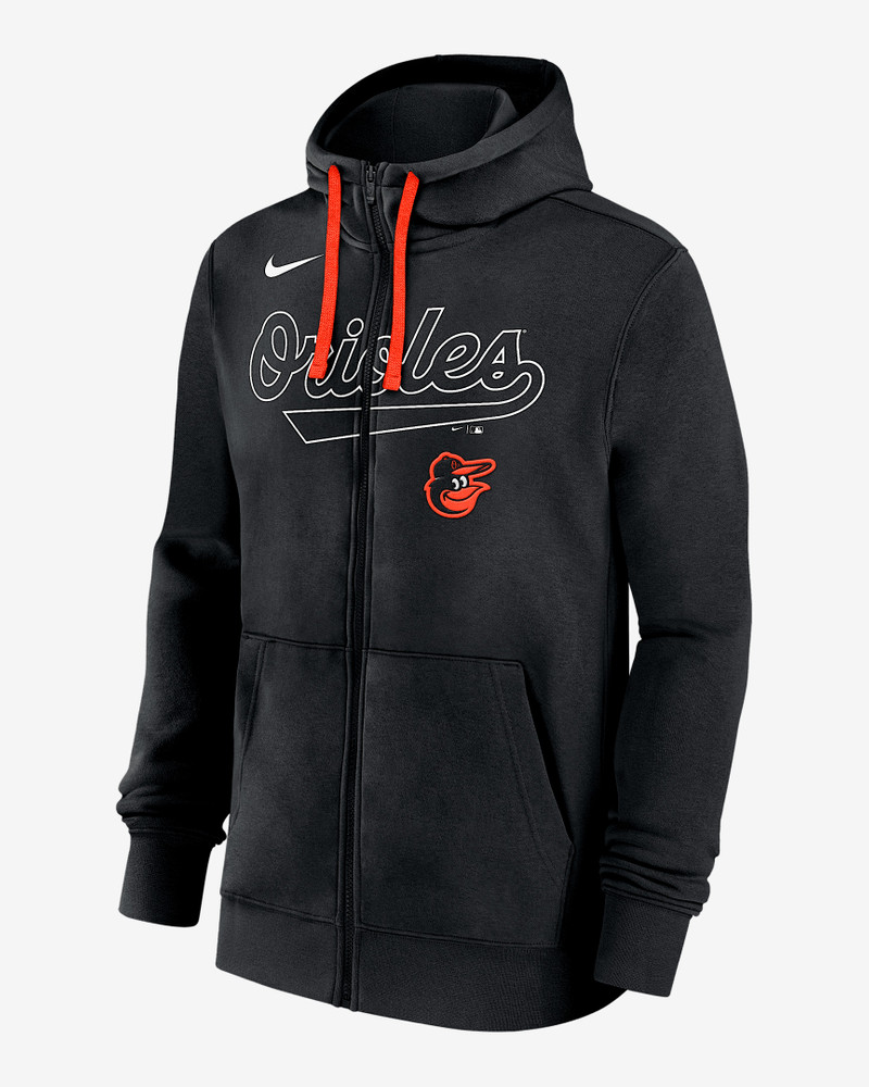 Baltimore Orioles Knockout Script Men's Nike MLB Full-Zip Hoodie 1