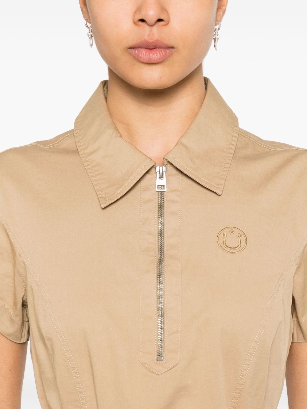 logo-embroidered mini dress - 5