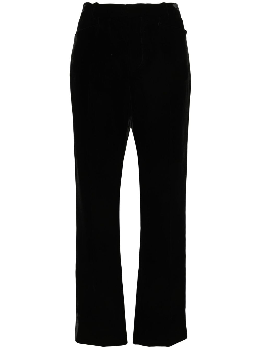 mid-rise tailored velvet trousers - 1